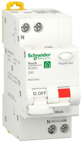 Автомат дифференциального тока АВДТ Schneider Electric Resi9 2п 40А 10мА 6кА C тип A фото Автомат дифференциального тока АВДТ Schneider Electric Resi9 2п 40А 10мА 6кА C тип A картинка